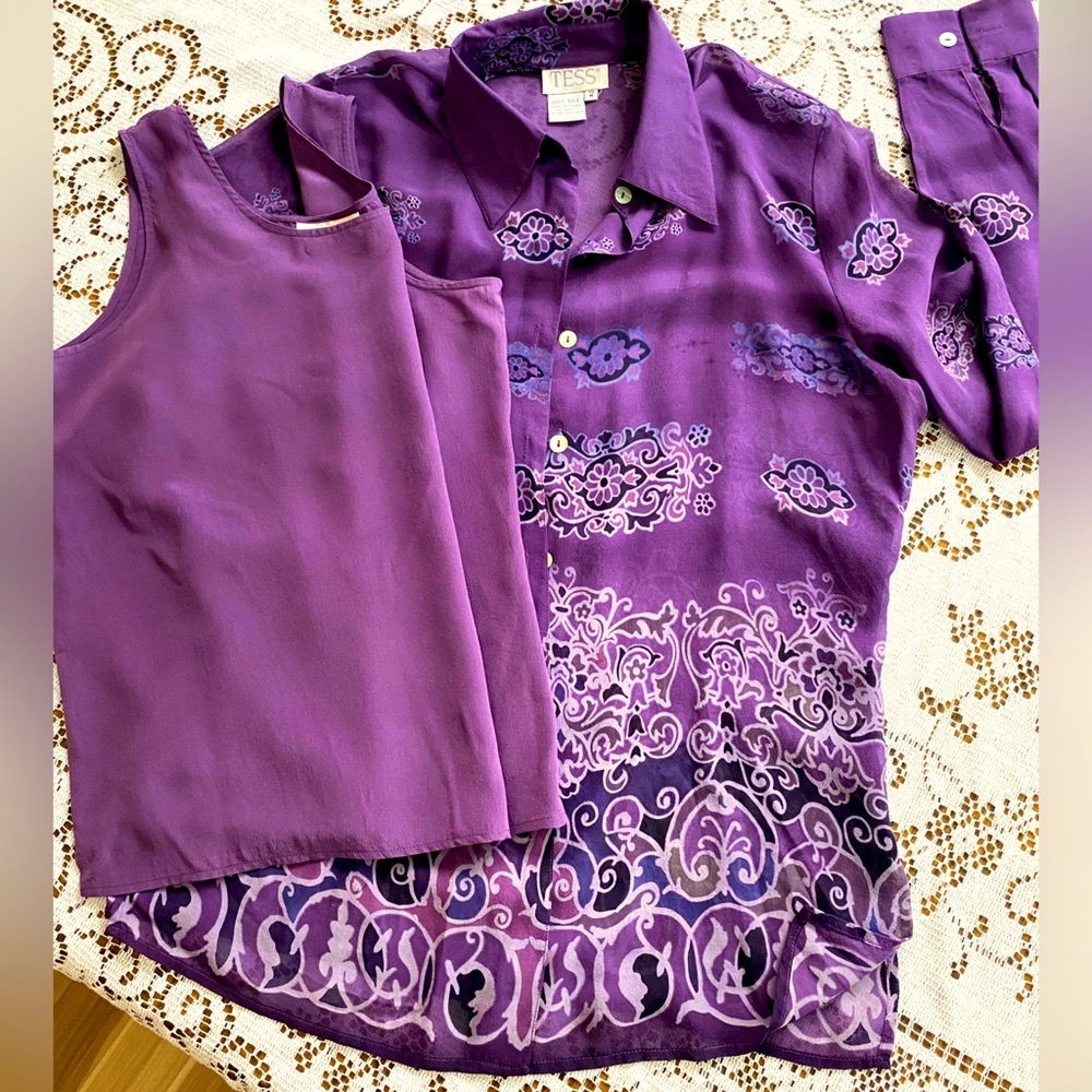Silk blouse set